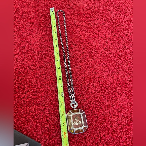 Vivienne Westwood VINTAGE BRAND NEW AW2011 Necklace Olive Green/Silver/Swarovski - Picture 8 of 11
